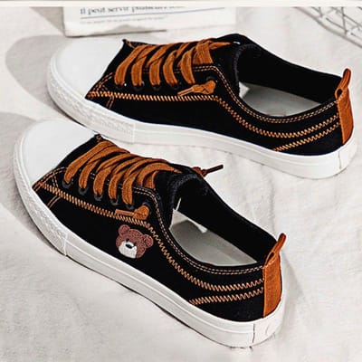 Lente en Zomer Dames Beren Canvas Schoenen Sportschoenen Witte Schoenen Vrouwelijke Studenten Casual Schoenen Sneakers 36