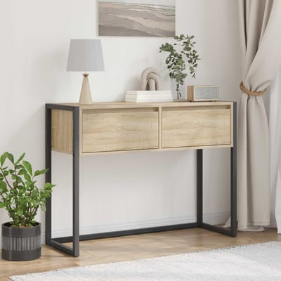 vidaXL - Bijzettafel - Sonoma - 100 - x - 36 - x - 75 - cm - Bewerkt - hout