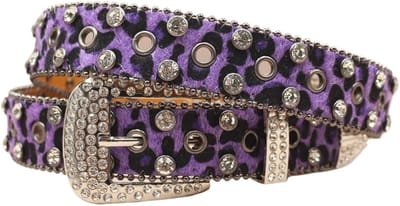 Dames Riem - Decoratieve Riem - Outfit Completeren - Luipaardpatroon Inlay - 33 cm Breed - Bruin