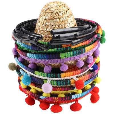 Feestmuts Haarband Vakantie Haarband Decoratieve Hoed Haar Hoepel voor Volwassenen Kinderen Huisdier 6 stuks black