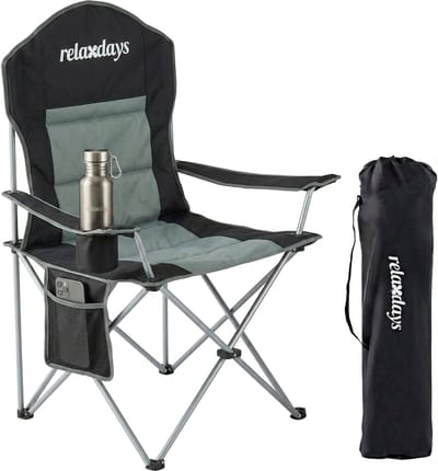 Campingstoel opvouwbaar - met tas en bekerhouder - zwart