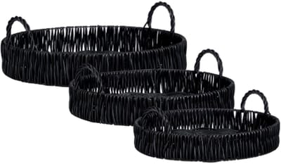 Mica Decorations Liam Dienblad Set van 3 - Zwart