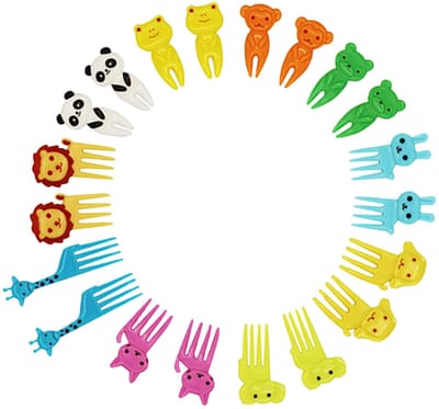 Dailygoods- Bento Vorken 20 Stuks - Schattige Mini-Spiesen - Tandenstokers - Eetstokjes - Voedsel Picks - Veilig ABS-Materiaal - Fruitvorken
