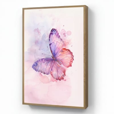 Wandlamp 60x90 cm - Oplaadbaar - Vlinder - Paars - Pastel kleuren - Verf - Wandlampen binnen woonkamer - Slaapkamer lamp - Decoratieve nachtlamp - Vloerlamp draadloos