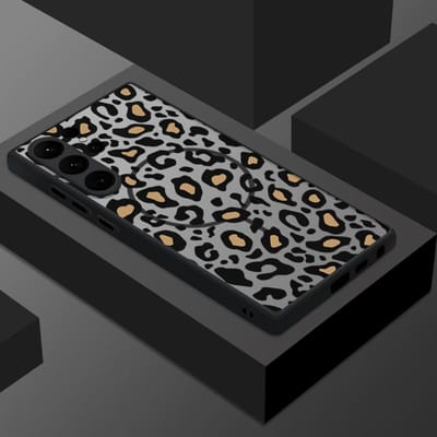 Coque Magnétique de Luxe à Imprimé Léopard Pour Samsung Galaxy S25 S24 S23 Ultra S22 Plus S21 S20 S24 FE Pour Magsafe Housse de Téléphone en PC Mat Galaxy S23+