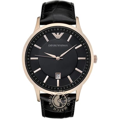 Montre homme Emporio Armani Renato Cuir Noir Quartz AR2425 noir