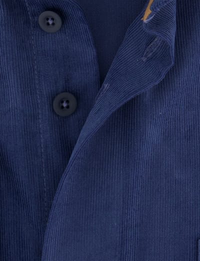 Blauw corduroy Eden Valley overhemd normale fit blauw