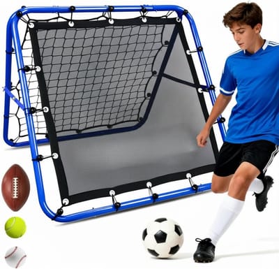 SNJY® Rebounder - Rebounder Voetbal - Voetbal Trainingsmateriaal - Bouncer Voetbal - 80 x 80 cm - Blauw