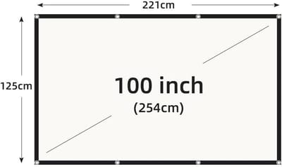 Projectiescherm Raster - Thuisbioscoop Scherm - Levendige Beeldweergave - 160 Graden Kijkhoek - 100 Inch - Wit
