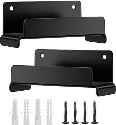 Ladder Muurbevestiging - Gereedschap Organizer - Garage Opslag - Zware Stalen Bevestiging - 15 x 8 x 7 cm - Zwart