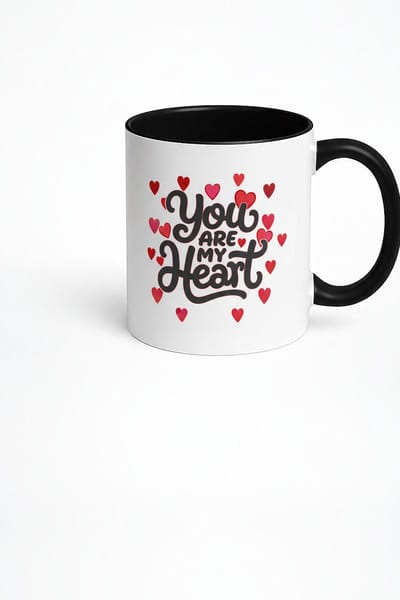 Liefdesmok 'You Are My Heart' - Romantisch Cadeau met Harten & Zwarte Rand - Valentijn & Jubileum