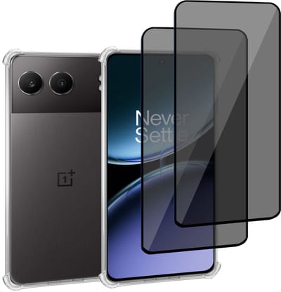 Geschikt voor OnePlus Nord 4 - Hoesje + 2x Screenprotector – Gehard Glas Cover + Shock Proof Case - Transparant
