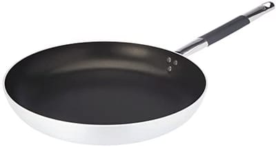 Plat Aluminium Kookpan met Roestvrijstalen Handgreep - 32 cm