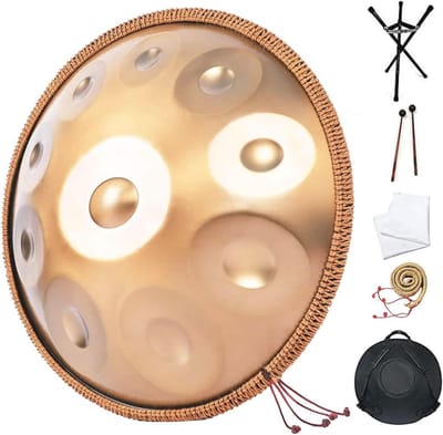 Handpan Drum 10 Noten D Klein 22 Inch met Houder en Accessoires