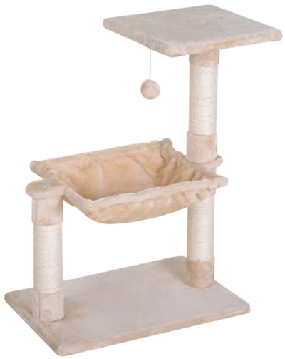 Wishdor - Kattenkrabpaal - sisal - met hangmat - L50 x B36 x H70 cm Beige
