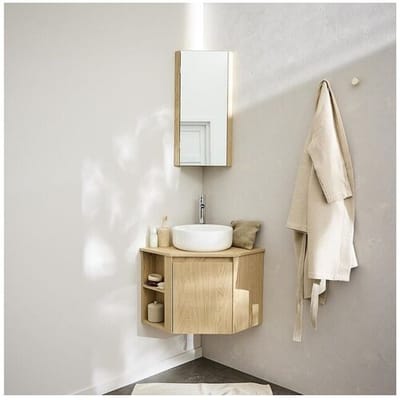 Homesight Hoekmeubelset + wastafel + kraan + SORRENTO hoekbadkamerkast