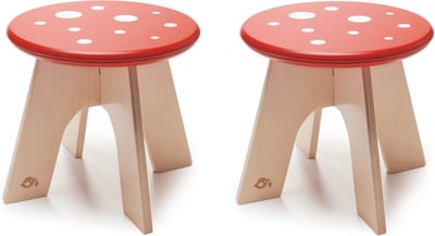 Tender Leaf Toys houten paddestoel kruk set van 2 - 34 x 34 x 28 cm
