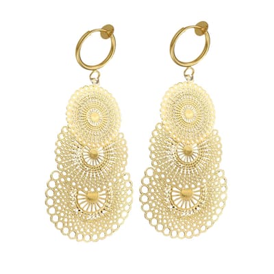 Klem oorbellen - Chakira - goudkleurig - filigraan- geen gaatje- Charme Bijoux