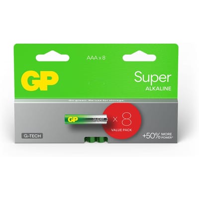 GP Super Alkaline AAA Micro Batterijen (8-pack)