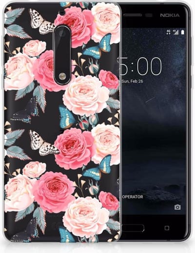 Nokia 5 TPU Case Butterfly Roses