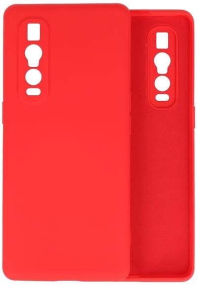 Hoesje Geschikt voor de Oppo Find X2 Pro - Fashion Color Backcover Telefoonhoesje - Rood