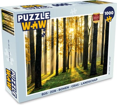Puzzel Bos - Zon - Bomen - Gras - Landschap - Natuur - Legpuzzel - Puzzel 1000 stukjes volwassenen