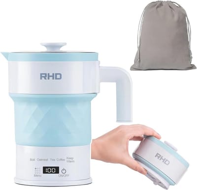 Draagbare Opvouwbare Waterkoker 0,7L - Mini Camping Waterkoker met Snelle Verwarming en Slimme Functies
