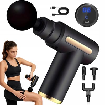 Massagepistool - Fascia Gun - LCD Display & 6 Snelheden - 4 Verwisselbare Massagekoppen - Stille Motor & Diepe Massage - 800mAh Oplaadbaar - Voor Thuis, Sport & Herstel