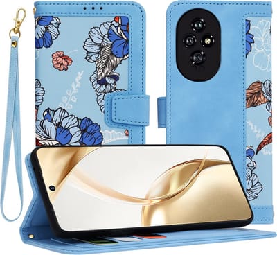 Hoesje geschikt voor HONOR 200 - Techsuit FlipCraft Book Wallet Case met koord - Vibrant Blue