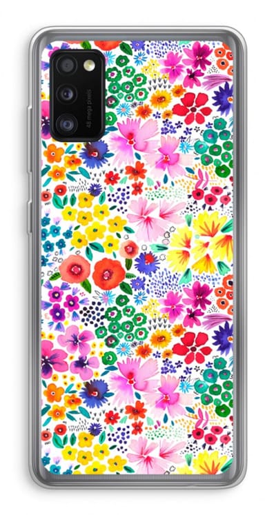 Case Company® - Hoesje geschikt voor Samsung Galaxy A41 hoesje - Little Flowers - Soft Cover Telefoonhoesje - Bescherming aan alle Kanten en Schermrand