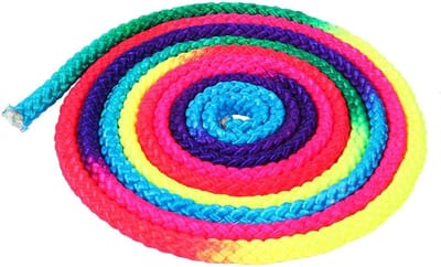 Gymnastiek Touw - Ritmisch Touw - Artistieke Training - Wedstrijd Kwaliteit - 2.8 Meter - Regenboog