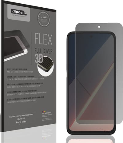 dipos FLEX – Matte Privacy Screenprotector geschikt voor Xiaomi Poco M8s | Volledige Schermbescherming | Case-Friendly