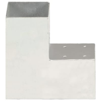 vidaXL - Paalverbinding - L-vorm - 91x91 - mm - gegalvaniseerd - metaal