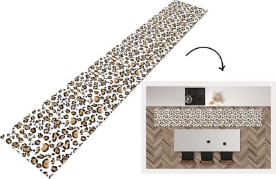 Keukenloper - Loper keuken - Panterprint - Bruin - Patronen - 300x50 cm - Keukenloper vinyl