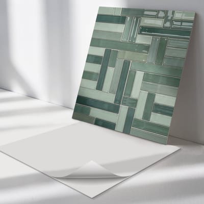 Wallfluent Vinyl Tegels - Rechthoekige Mozaïek Vloer Tegels PVC - 30 cm x 30 cm - Groente PVC Tegels - 9 stuks - Vierkant PVC Tegels - Texturen Plaktegels - Zelfklevende PVC Tegels - Plaktegels Keuken en Badkamer