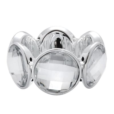 Behave - elastische armband met transparante stenen - chic accent