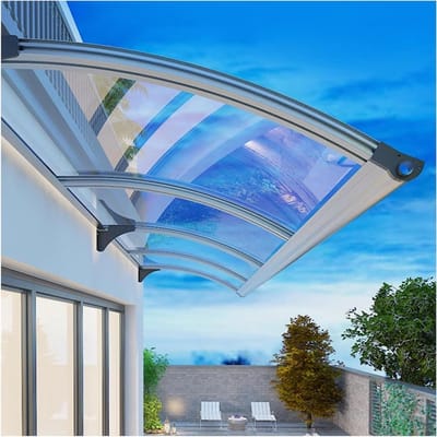 Buitendeur Luifel - Regenkap Overkapping - Droog Blijven - UV en Regenbescherming - 100 x 120 cm - Transparant