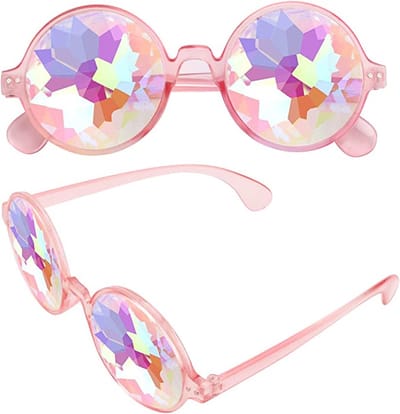 T.O.M.- Kaleidoscoop bril - Roze - Caleidoscoop bril- Space bril - Festival bril- Spacebril- Toverkijker- Carnaval bril - Grappige bril