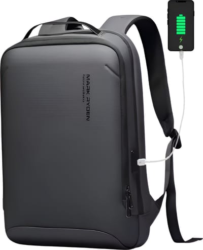 CarryQuest® - Slimme Laptop Rugzak - Donkergrijs - Ingebouwde USB-Oplaadpoort + Ergonomisch Ontwerp + Geschikt voor Laptops tot 15,6 inch