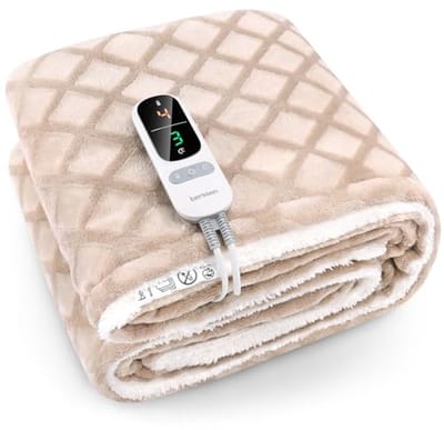 Elektrische deken - Verwarmde plaid - Ontspannen warmte - 10 warmtestanden - 130 x 180 cm - Bruin