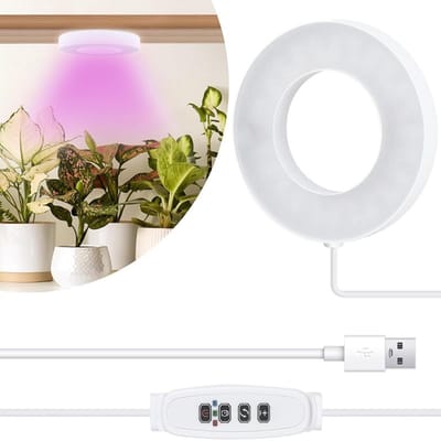 carmdering - LED Kweeklamp - Plantengroeilamp - Volledig Spectrum Lamp - 48 LEDs, 455-630nm, 10 dimstanden, timer 3/9/12u - Voor kamerplanten & kruiden - Eenvoudig te installeren