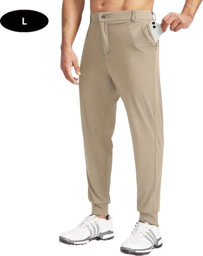 Livano Golfbroek Heren - Golfkleding - Golfen - Golf Accessoires - Nette Pantalon - Beige L - Maat 50
