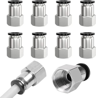 8mm Pneumatische Slangverbinder met 1/4" BSP Aansluiting - 10 Stuks voor Luchtdruksystemen en Tuinirrigatie