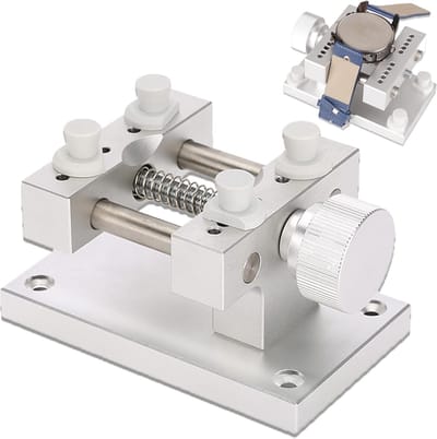 Allecto - Watch Band Removal Device - Metalen verstelbare horlogekast houder - Wit - Horlogeband verwijderaar - Geschikt voor reparatie - Zilver