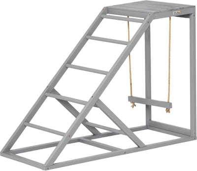 PawHut Kippen Speelrek - Vurenhout - 96x40x71cm - Grijs