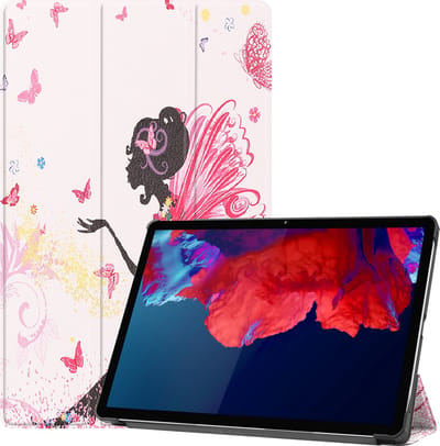 Hoesje Geschikt voor Lenovo Tab P11 Plus - Dun & Stevig - Trifold Bookcase - Hard Cover - Hardcover Book Case - Tablet Hoes - Elfje