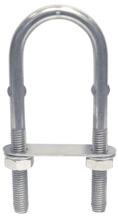 BREG RVS wantputting u-bout met contraplaat en moeren - M4 x 64 mm