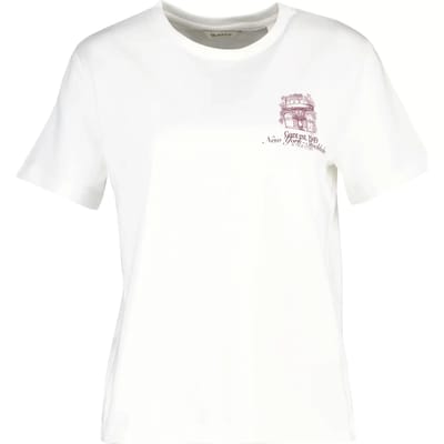 Gant 4201359 T-shirt Met Korte Mouwen Wit XS Vrouw
