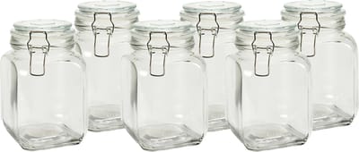 Vivalto Weckpot/inmaakpot - 6x - Caja - 1.2L - glas - beugelsluiting - D11 x H17 cm