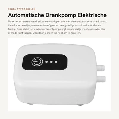Dailygoods - Automatische Drankpomp - Elektrische Wijnoverdrachtpomp - Snel en gebruiksvriendelijk - Slangtype - Drankdispenser - Ideaal voor feesten...